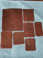 7 alte Monopol Kupferschablonen Aussteuer Wäscheschablone OVP Monogramm R E