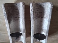 Kerzenhalter 2 Stück Dachziegel 20 cm gebraucht Wanddekoration