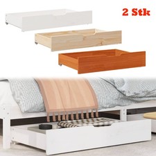 Bettschublade Bettkasten Schublade Rollen 2Stk.Bettschubladen Massivholz Kiefer