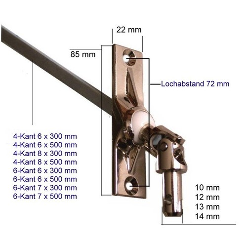Kurbel gelenk 22x85 - 22x85, 45°