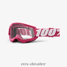 100 % Crossbrille Strata2 Fletcher Pink Klarglas Motocross Downhill MTB Enduro