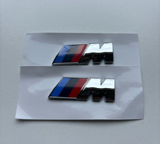 2x BMW M Emblem Logo silber