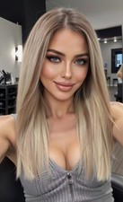 16-Zoll Echthaar Lace Front Perücke – Lange Gerade , Blonde & Braune Mischfarbe