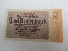 Geldschein, zwei 2 Rentenmark
