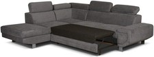 Ausziehbares Schlafsofa mit Stauraum - Grau 5 Sitzer LH Eckschlafcouch