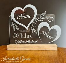 ❤ Geschenk 50 Jahre Goldene Hochzeit Hochzeitstag Goldhochzeit Gravur Acrylglas❤