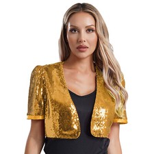 DE Damen Glitzer Bolero Jacke