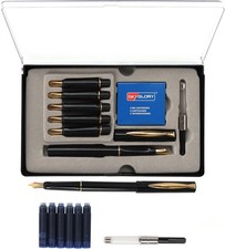 Kurtzy Füller Set Kalligraphie Set mit 6 Federn, Tintenpatronen und Tinten