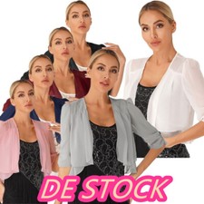 Damen~Chiffon Bolero Schulterjacke Festlich Jacke Bolerojacke Cardigan Oberteil