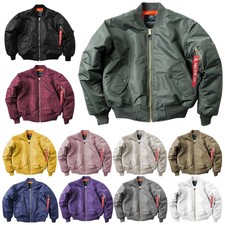 Unisex Basic Bomberjacke MA1 Fliegerjacke Pilotenjacke US Army Zip Jacke Outdoor