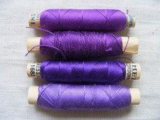 Nähgarn Nähseide Garn Konvolut 4 Rollen Set lila MEZ Gütermann nähen alt flieder