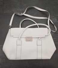 Echtleder Tasche Weiß Neu Silber Groß Schloss Boutique Hochwertig Luxus