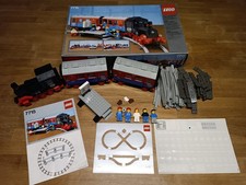 Lego System 7715 Eisenbahn Dampflok mit Waggons mit Verpackung und Bauanleitung