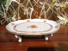 HEREND Hungary APPONYI Orange - Tablett, Centrepiece auf Füßchen  415/AOG