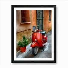 Vespa 2 Kunstdruck gerahmt