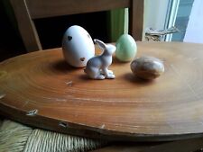 OSTER DEKO 3 Eier aus Porzellan 1 Osterhase Porzellan