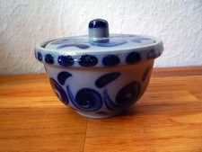 Senftopf, Butterdose, Vorratstopf  blau grau - Vorrats Dose - Schmalz Topf
