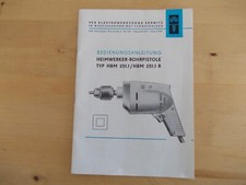 Bedienungsanleitung für DDR BOHRMASCHINE MULTIMAX HBM 251.1 HBM 251.1R