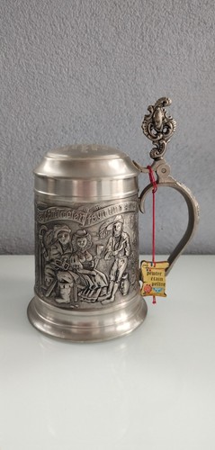 Zinnkrug mit deckel und - deckel,