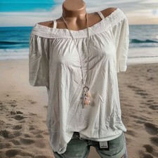 Arizona Shirt Top mit Spitze Gr. 36/38 creme weiß NEU (857) Schulterfrei