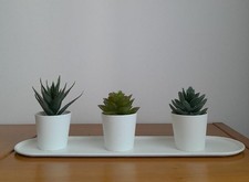 9-tlg. Deko IKEA Set 1  Tablett  3er-Set Kakteen u.  3er-Set Vasen,2er-Set Vasen