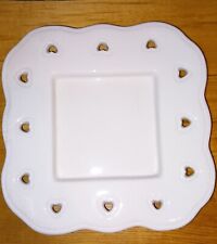 PartyLite Kerzenhalter Tablett Platte weiß Herzen