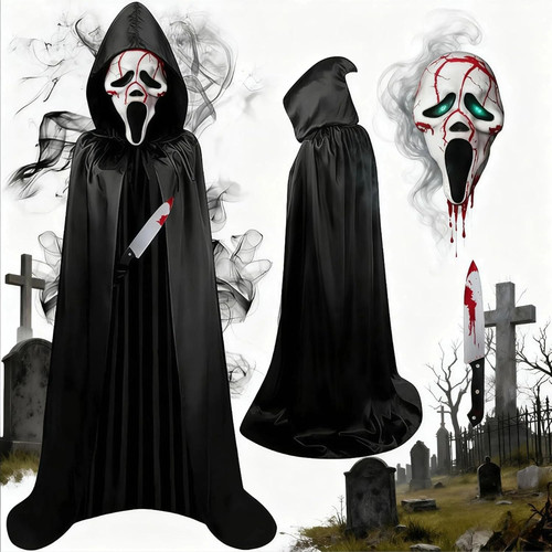 Horror scream maske - maske, set