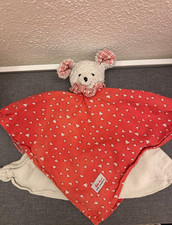 KÄTHE KRUSE SCHMUSETUCH SCHNUFFELTUCH MAUS ROT KATZE 2-LAGIG BEIGE GEBRAUCHT