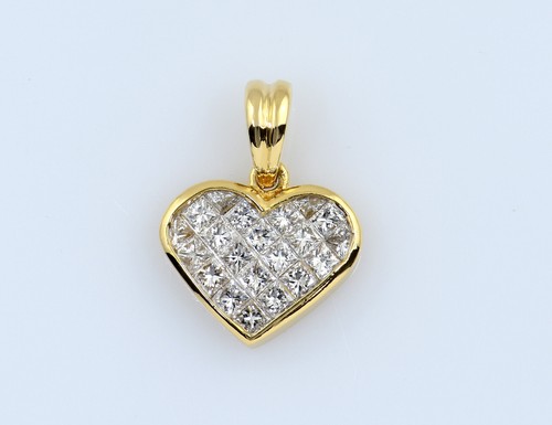 Anhänger herz diamant - diamant, 750/000