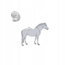 Silberne Brosche Fjordpferd