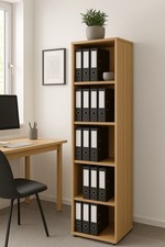 Aktenregal Standregal Holzregal Bücherregal Holz Buche 5 Fächer, 188x42x40cm