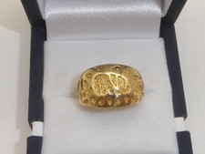 585 Gelbgold 14K Gold Ring 3 Elefanten Ring 6,48 g RG 55 - 17,5 mm 7073
