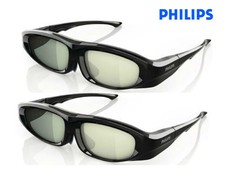 2 x Philips PTA518/00 3D Max Aktiv-Brille Umschaltmöglichkeit 2-Spieler 