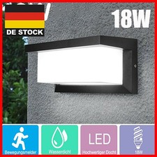 18W LED Außenleuchte mit Bewegungsmelder Wandleuchte IP65 Sensor Lampe Schwarz