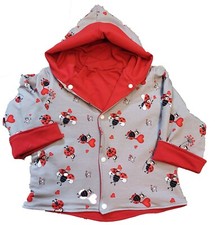 Jacke Zipfeljacke Marienkäfer Kapuze Wendejacke BW-Jersey  Übergangsjacke