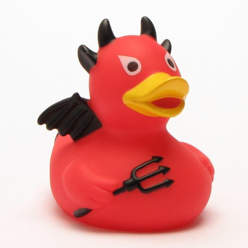 Badeente teufel mit schwarzen - badeente,