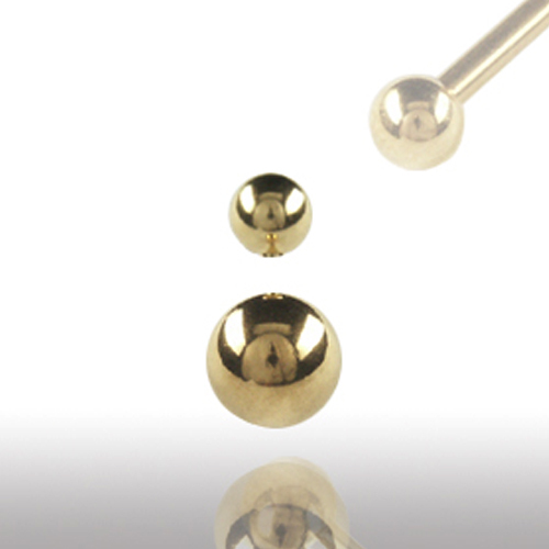 2er set gold piercing - gold, kugel