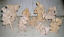 10 alte Krippenfiguren Holz geschnitzt Südtirol Gardena Art 13 cm Figuren Natur
