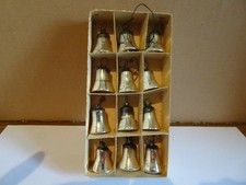 Weihnachtsdeko-Glöckchen aus Glas -Silber 60er Jahre ca. 3 cm 9 Stück