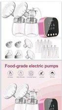 Milchpumpe Elektrisch Doppel 4 Modi 9 Stufen BPA frei Stillen rosa