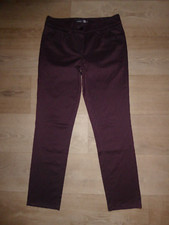 GARDEUR ZURI Satin Hose Slim Stretch Weinrot-Schwarz Gemustert Gr.36 L30 **NEU**