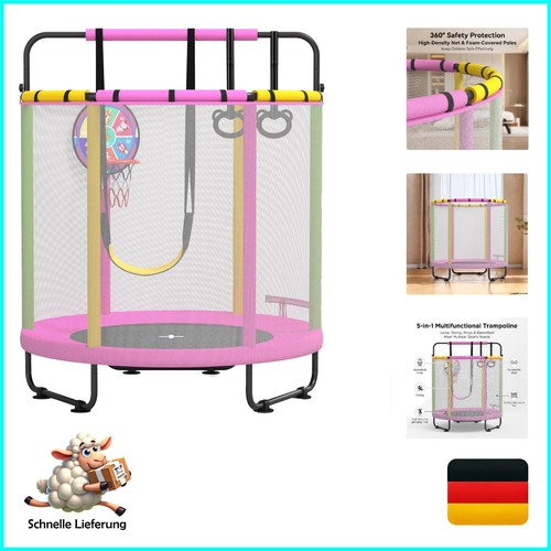 Kindertrampolin rosa 5m - rosa, 1,5m