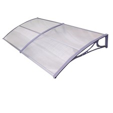 Vordach Haustür Überdachung Dach Pultvordach Haus Eingang Tür 300 x 100 cm grau