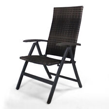 B-Ware Aluminium Polyrattan Klappstuhl Gartenstuhl Hochlehner Stühle Grau Nr. 51