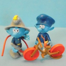 FEUERWEHRMANN + BRIEFTRÄGER Schlumpf = 2 Figuren komplett DE AGOSTINI TOP