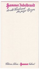 Hammer Jubelbrand 2 Blatt Kellnerblock Kassenblock Rechnungsblock Heilbronn alt