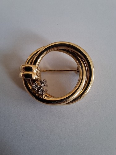 585 goldbrosche mit - 585,