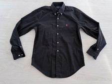 orig. Polo Ralph Lauren Gr. M slim fit Hemd schwarz rotes Pony Langarm Herren
