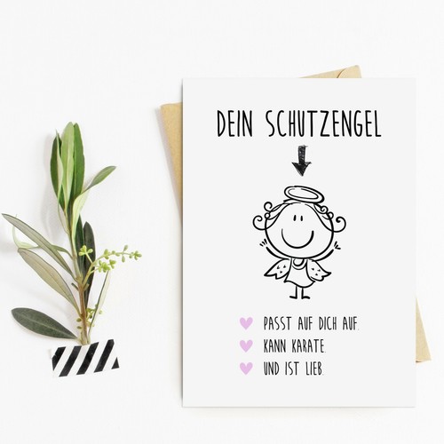 Postkarte schutzengel geschenk - postkarte,