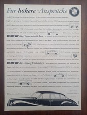 BMW 502, Ansprüche, Werbung advert pubblicità Reklame, 1956